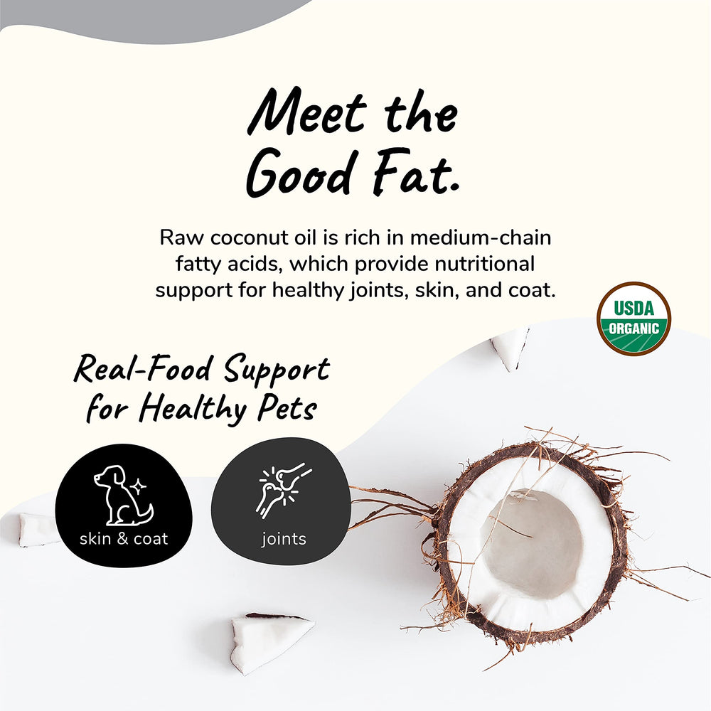 Kin+Kind coconut oil skin coat nourishment for dogs and cats, topical use.