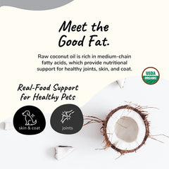 Kin+Kind coconut oil skin coat nourishment for dogs and cats, topical use.