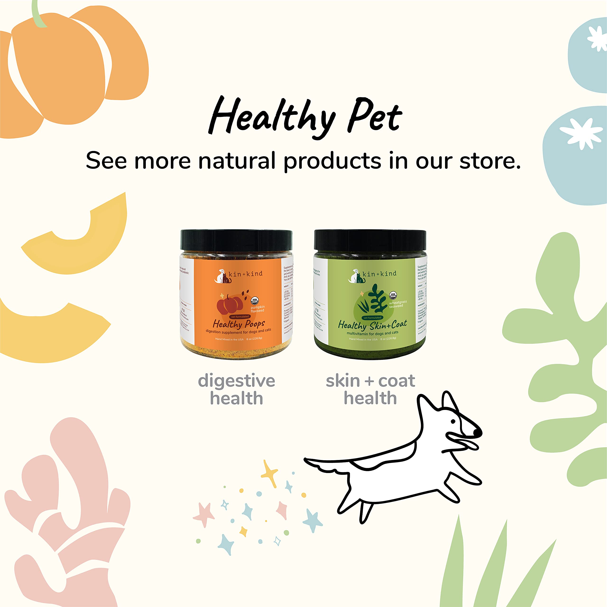 Kin+Kind coconut oil USA handmade product supports natural pet care.
