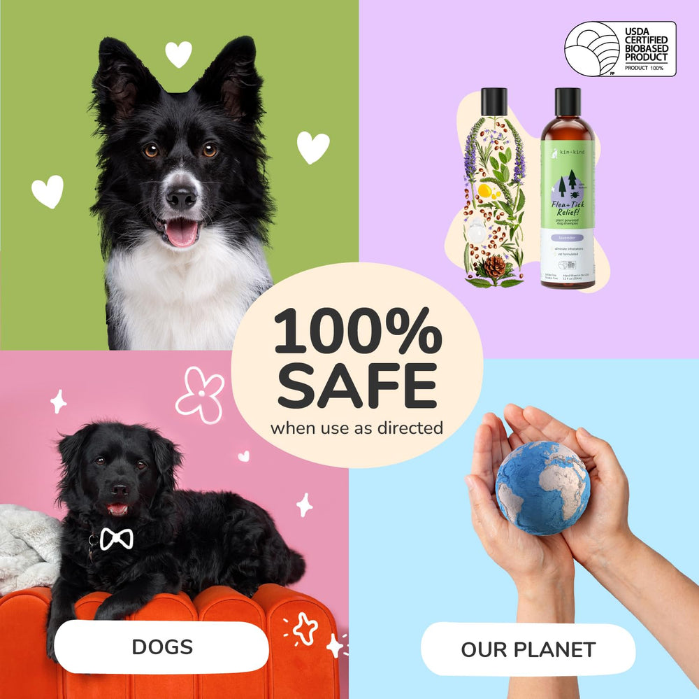 kin+kind coconut olive oil nourish image emphasizing coat hydration and cleanliness.