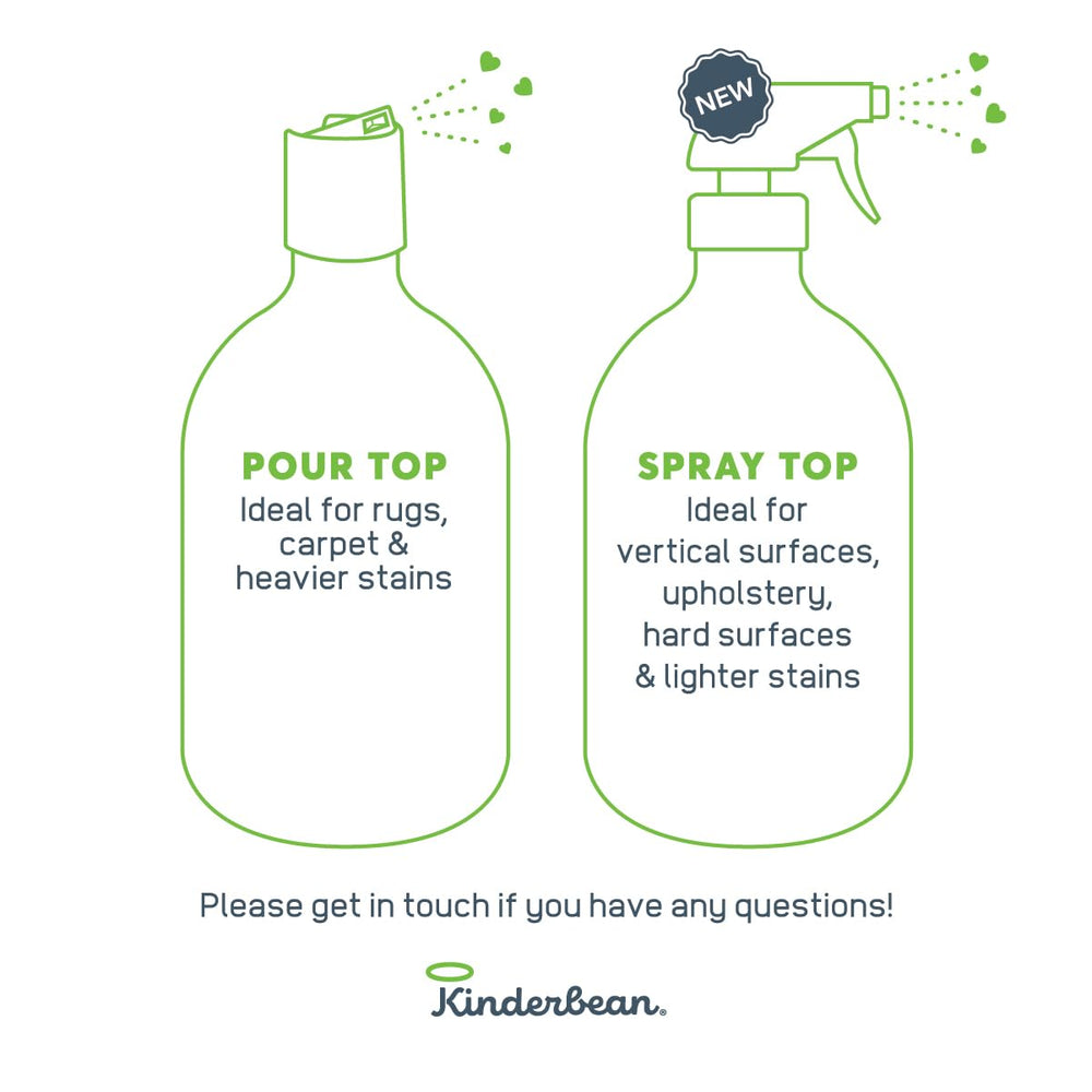 Kinderbean enzyme bio-active formula close-up highlighting plant-powered stain removal
