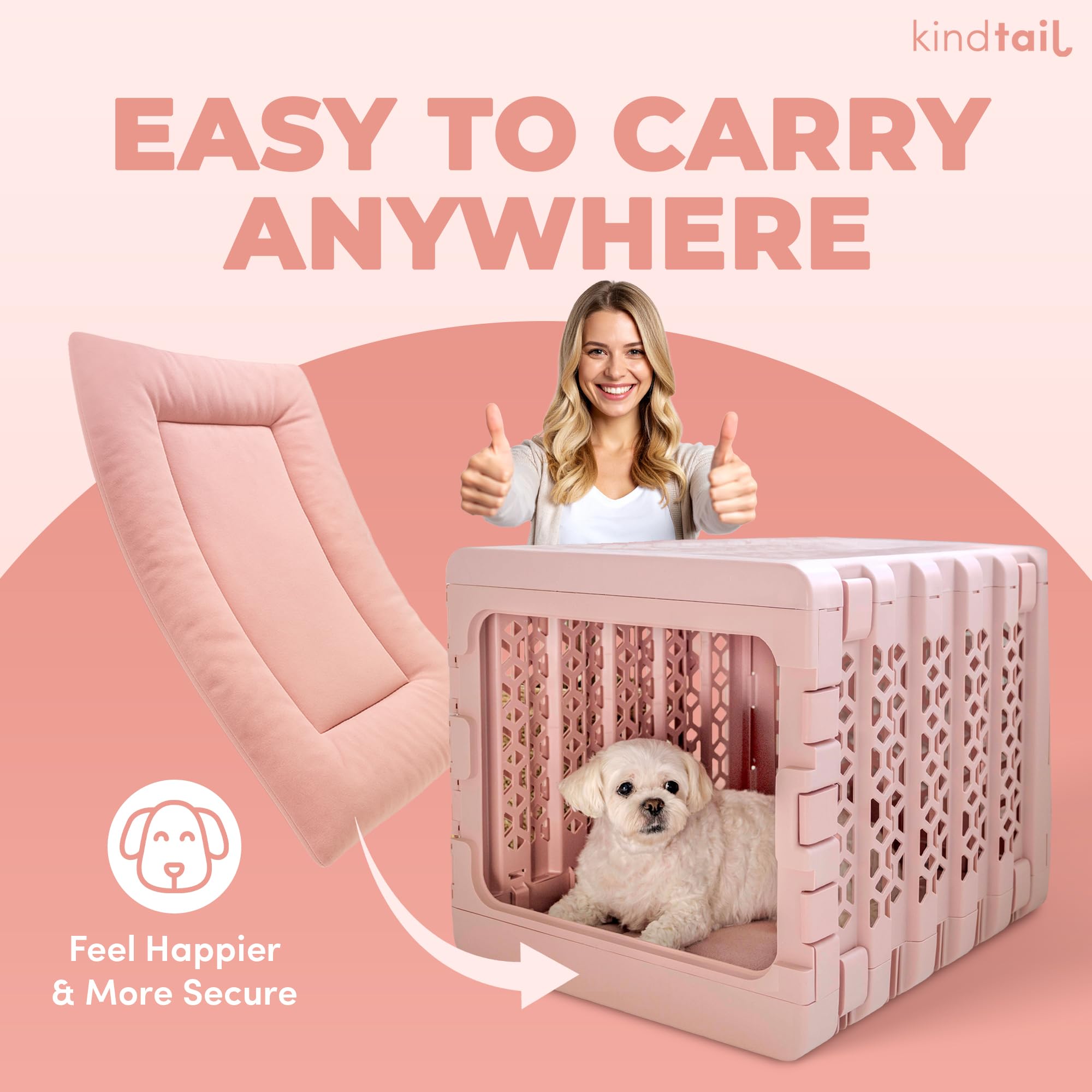 KindTail portable pet crate mat aids travel and on-the-go naps