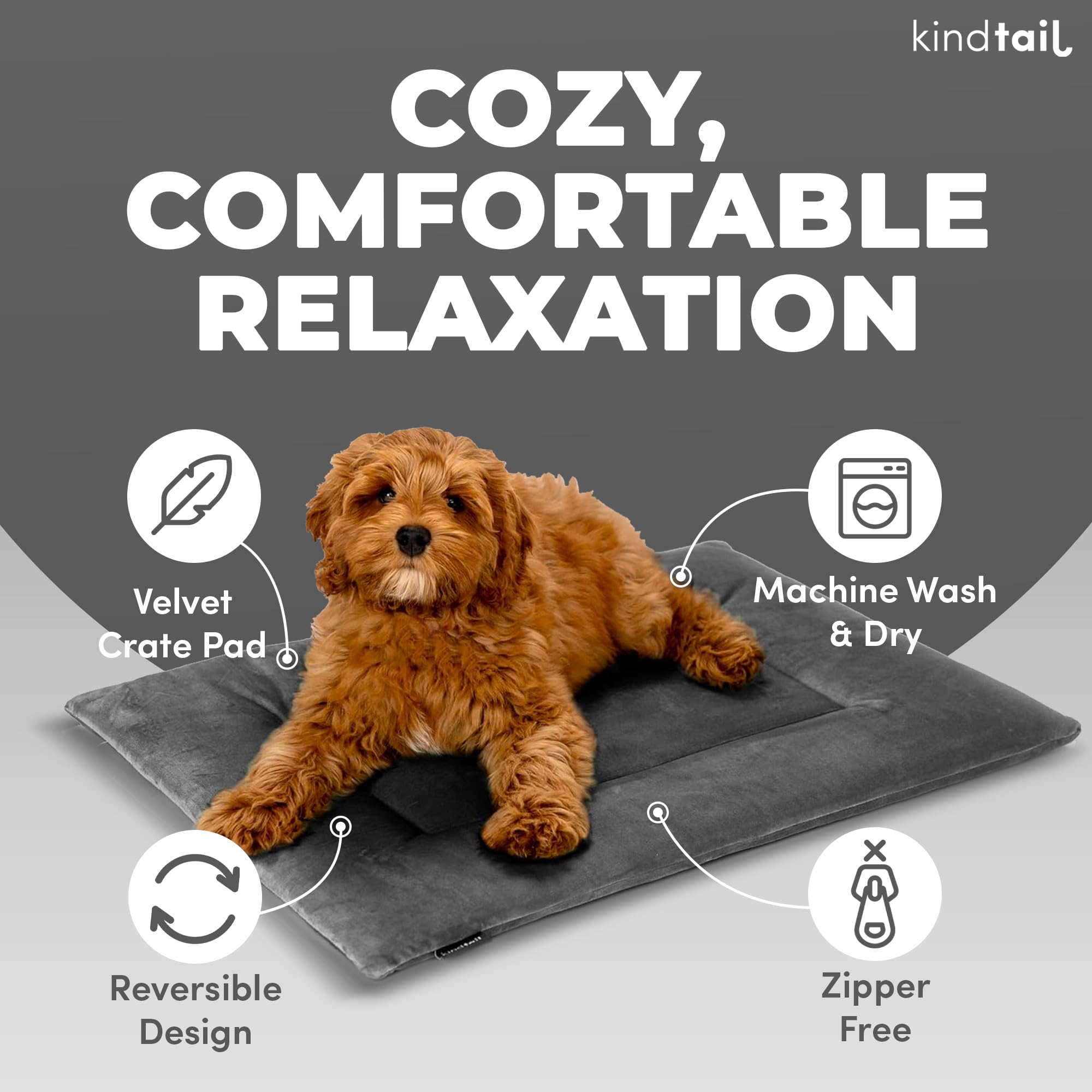 KindTail reversible kennel bed pink showcases versatile comfort for day naps or crate downtime