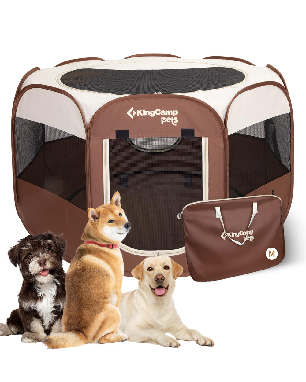 KingCamp dog playpen 29-inch front view for easy access and indoor-outdoor use