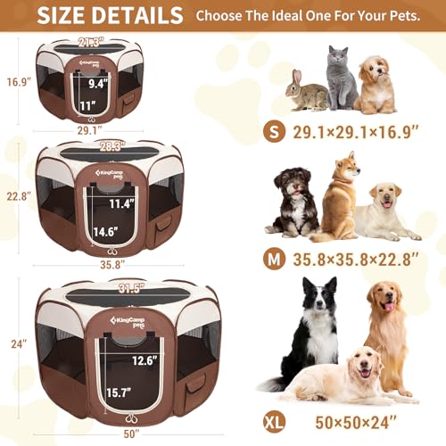 KingCamp dog playpen folds into a compact bag for easy travel