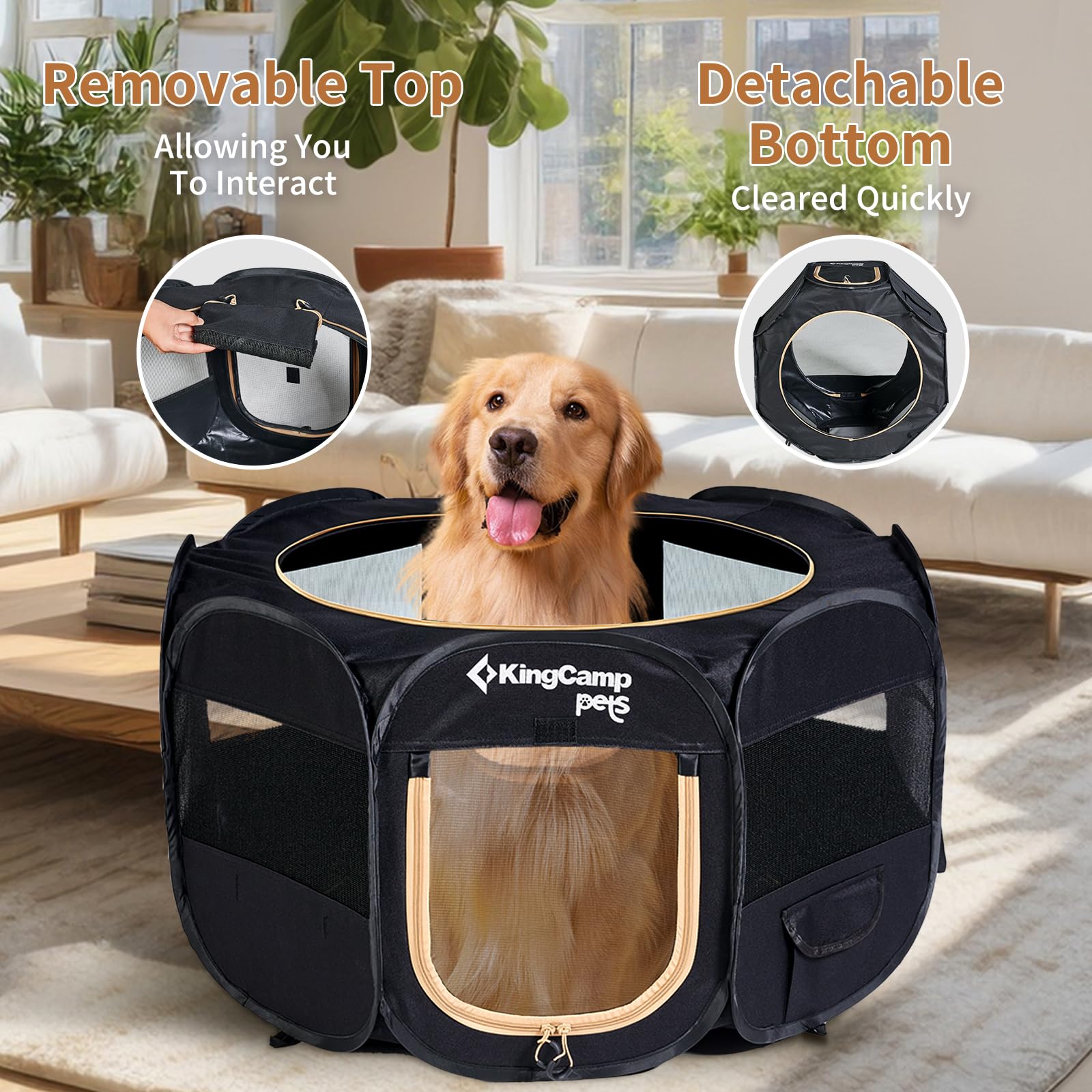 KingCamp Dog Playpen ground stakes ensure stable outdoor setup during use.