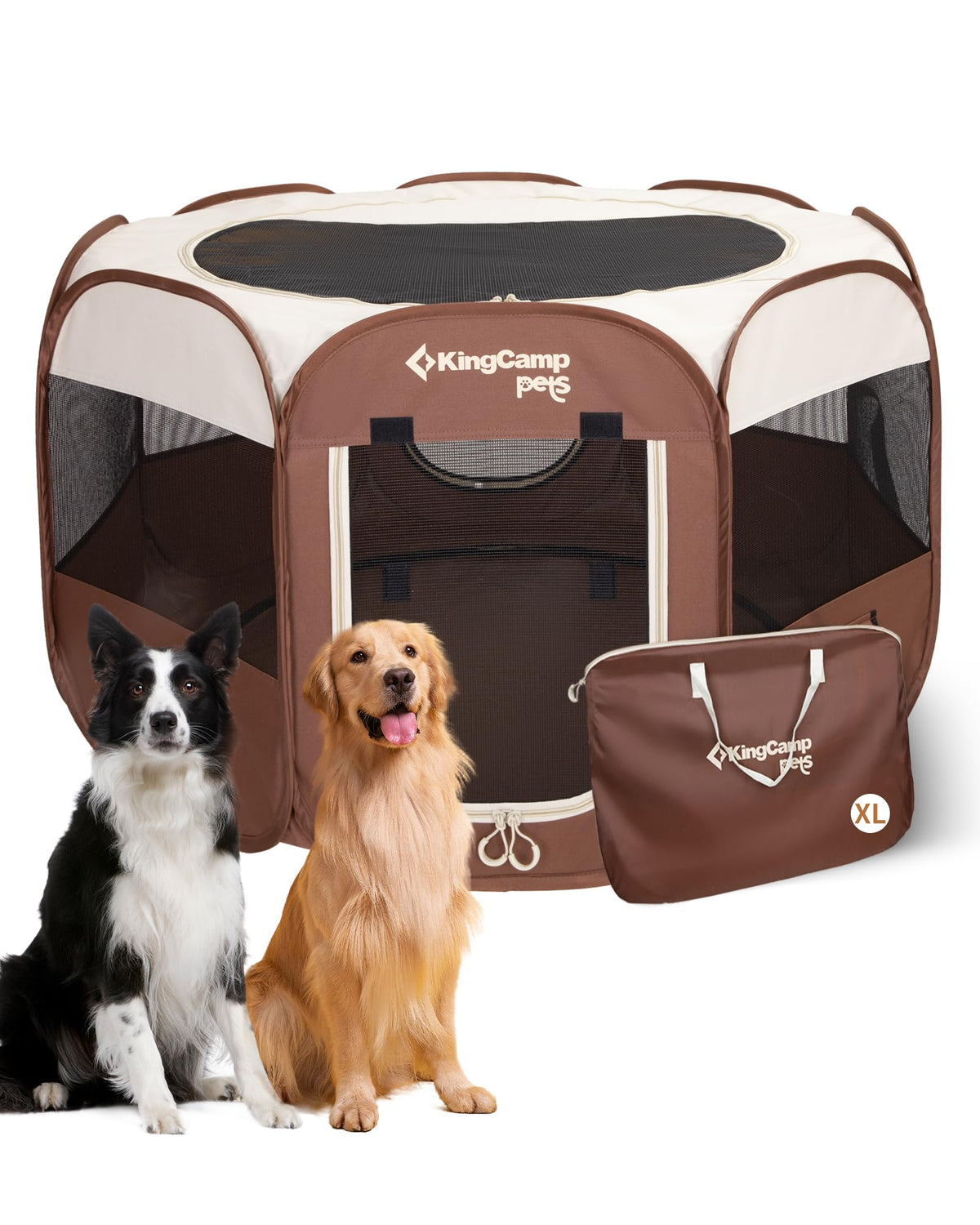 KingCamp Dog Playpen pop-up setup for quick, tool-free outdoor use.