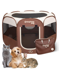 KingCamp dog playpen pop-up setup for quick outdoor playtime
