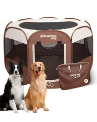KingCamp Dog Playpen pop-up setup for quick, tool-free outdoor use.