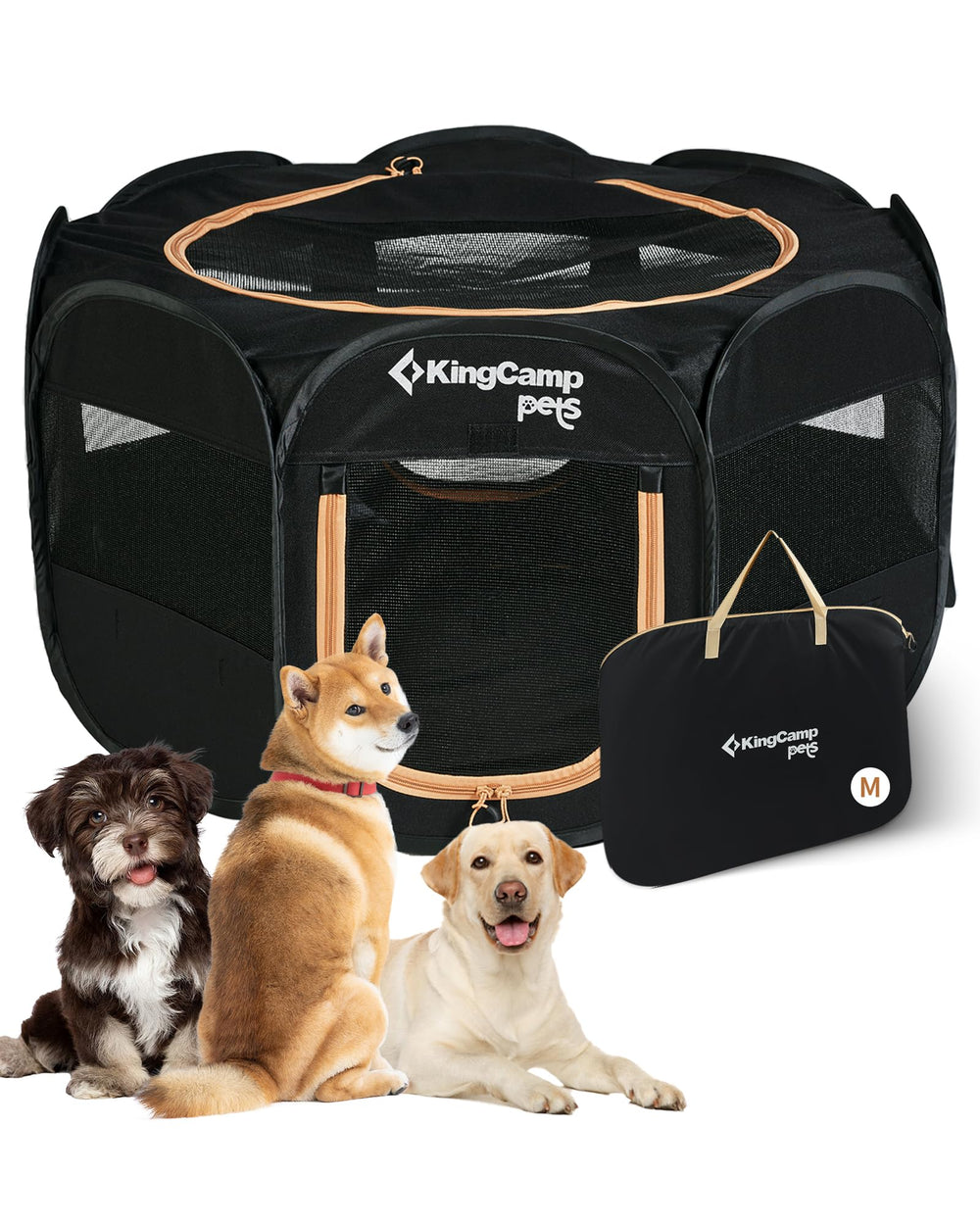KingCamp Dog Playpen removable bottom for outdoor freedom and easy cleaning.