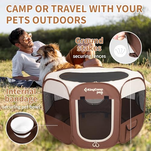 KingCamp Dog Playpen scratch-resistant fabric withstands daily paws.