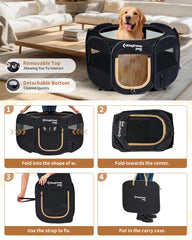 KingCamp Dog Playpen ventilation with dual doors for easy entry and 360° airflow.