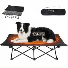 KingCamp elevated dog bed outdoors on campsite offers breathable space for large dogs