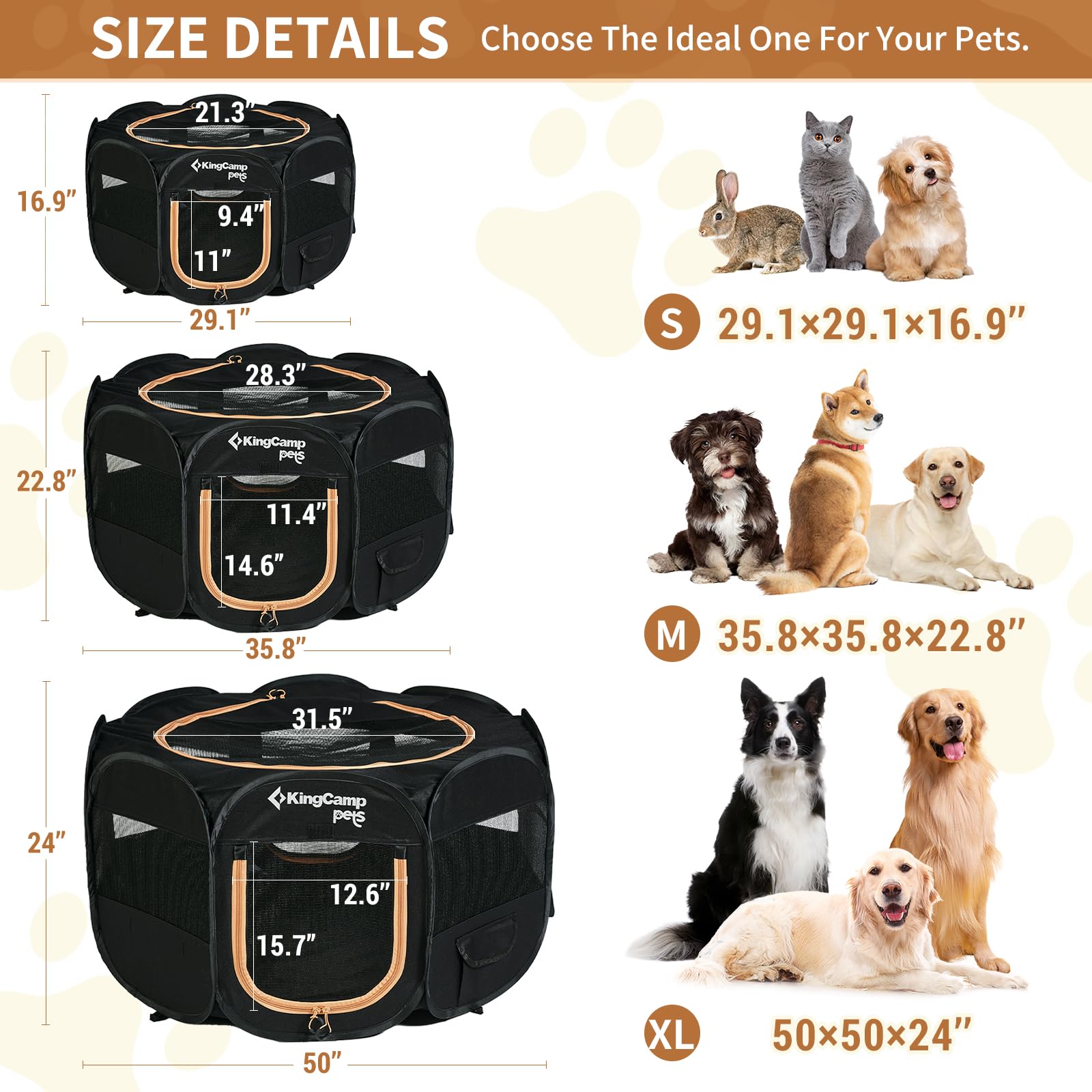 KingCamp playpen bottom zip demonstrates easy outdoor cleanup option