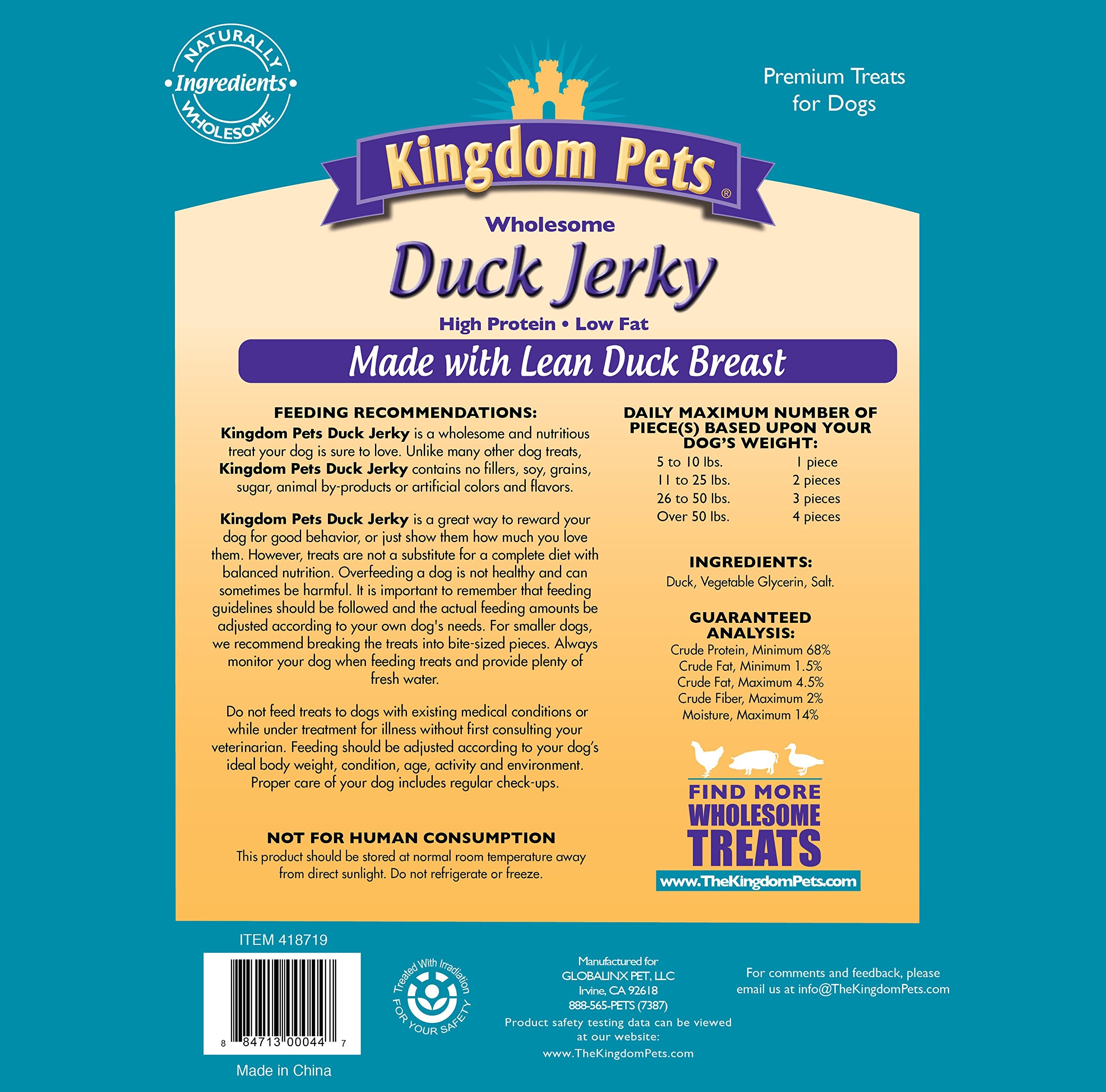 Kingdom Pets Duck Jerky raw slice shows lean protein for training rewards.
