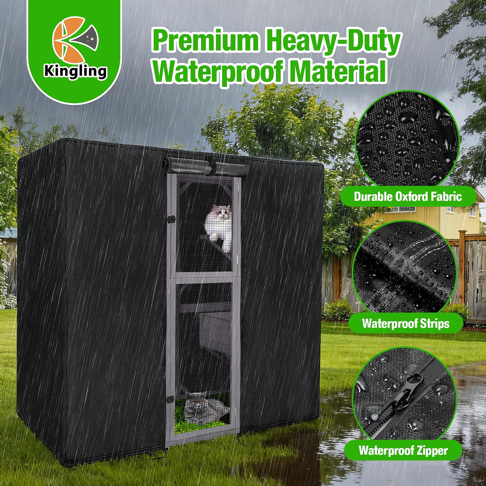 Kingling catio cover easy to clean and maintain with water rinse.