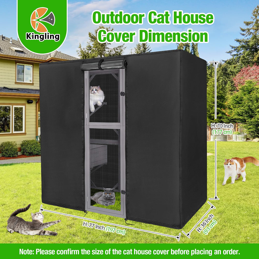 Kingling catio cover waterproof strips prevent water seepage into the cat cage.
