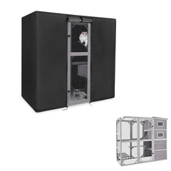 Kingling outdoor cat house cover side view highlighting weatherproof protection for all seasons.