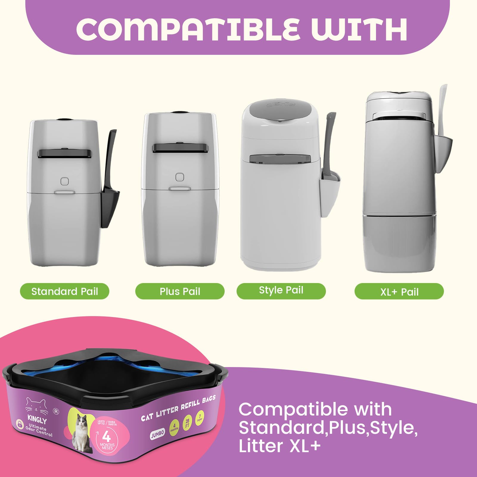 KINGLY odor-control multi-layer bags lock in smells for a fresher home.