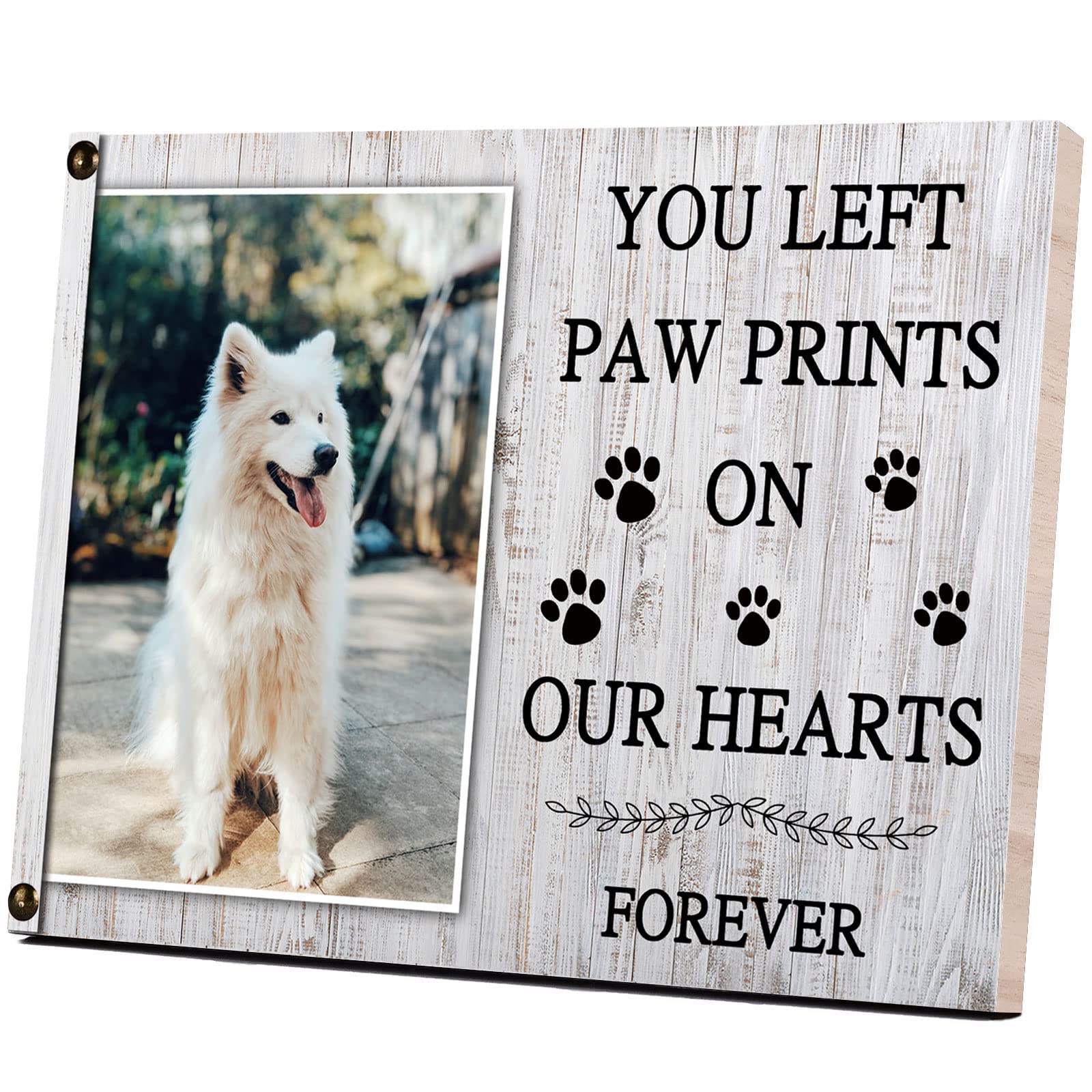 KingNow pet memorial frame wood-5x7 shows natural wood finish for cherished photos.