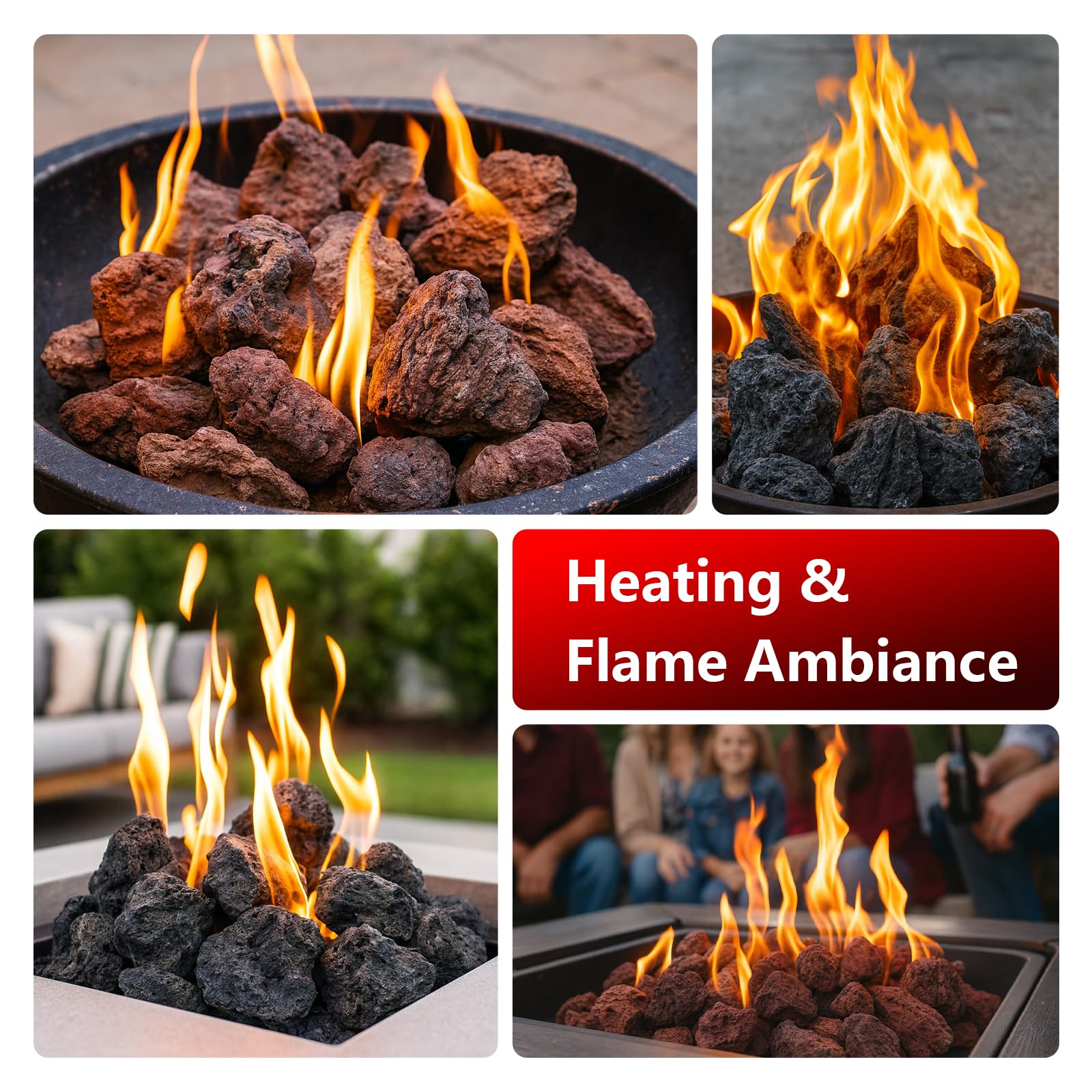KINGRUI lava rock fire feature is heat-resistant for outdoors.