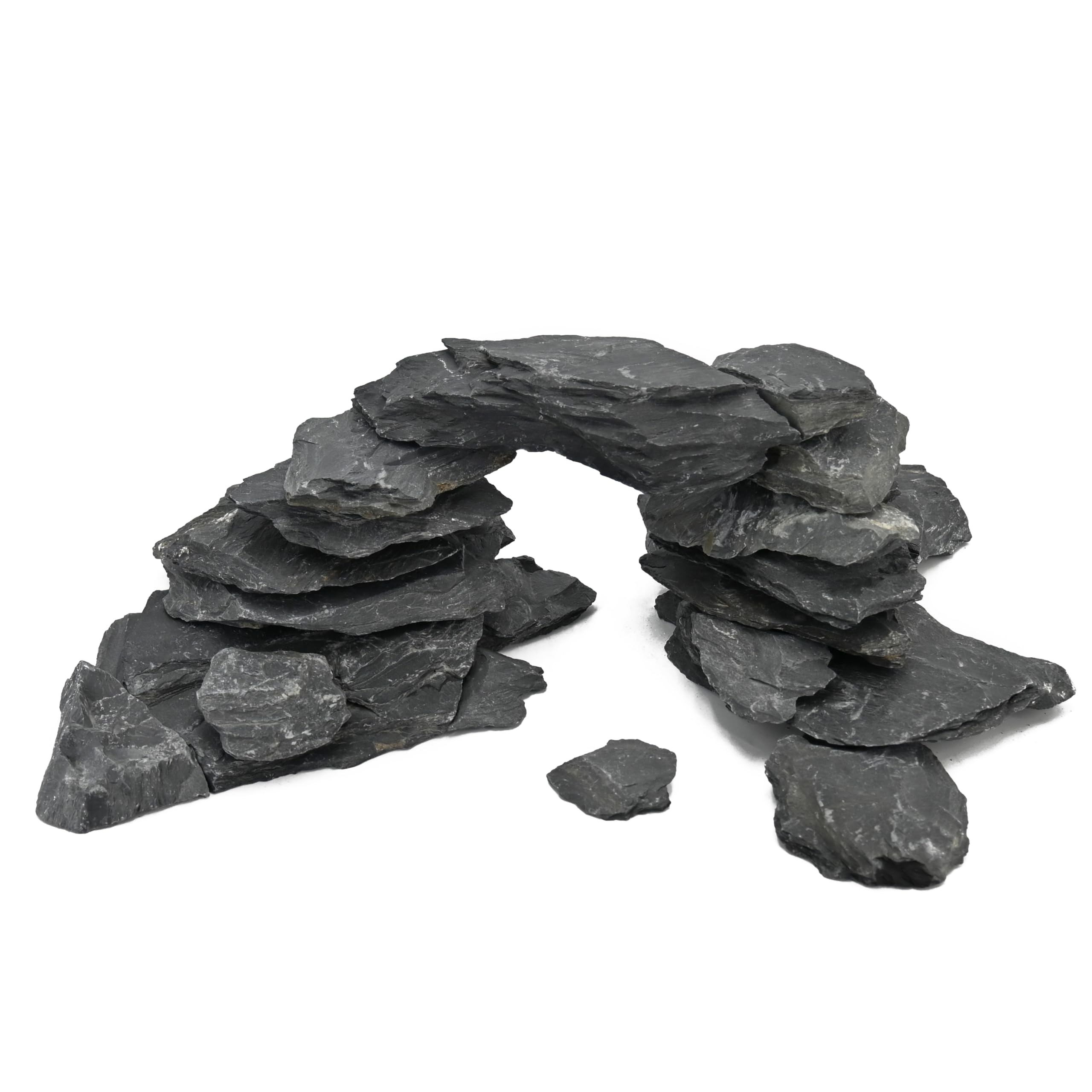 KINGRUI natural slate rock basking stone for aquarium habitat aesthetics and warmth distribution