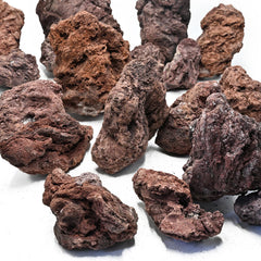 KINGRUI Red Lava Rock aquascaping setup in aquarium with plants.
