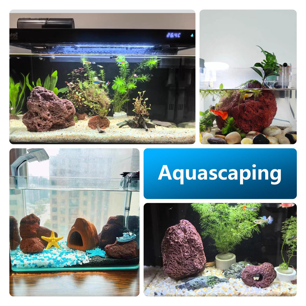 KINGRUI Red Lava Rock terrarium decor adding warm color and texture.