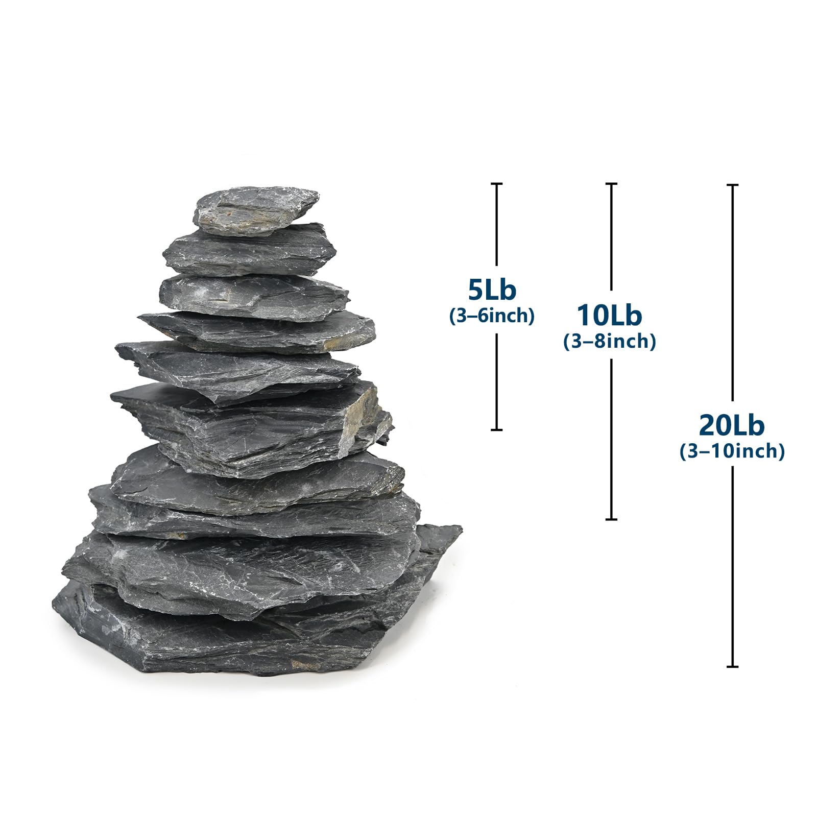 KINGRUI slate stones for aquascaping pair with wood and flagstone for cohesive hardscape