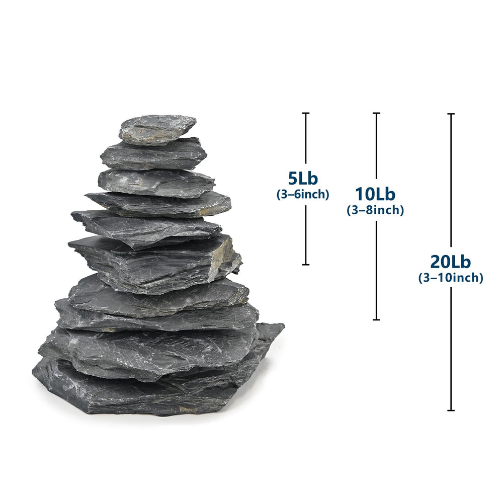 KINGRUI slate stones for aquascaping pair with wood and flagstone for cohesive hardscape
