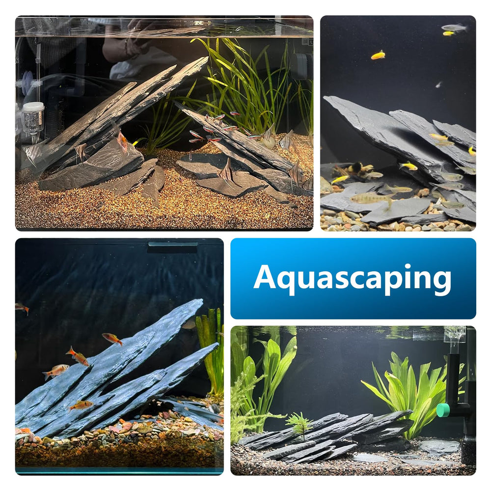 KINGRUI slate rock habitat decor for terrariums adds natural texture and stacking possibilities