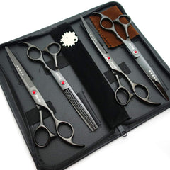 KINGSTAR 7in titanium-black thinning scissors for texture and blended coats