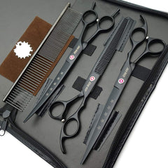 Kingstar 8in matt black thinning scissors with 54 teeth for gentle blends.
