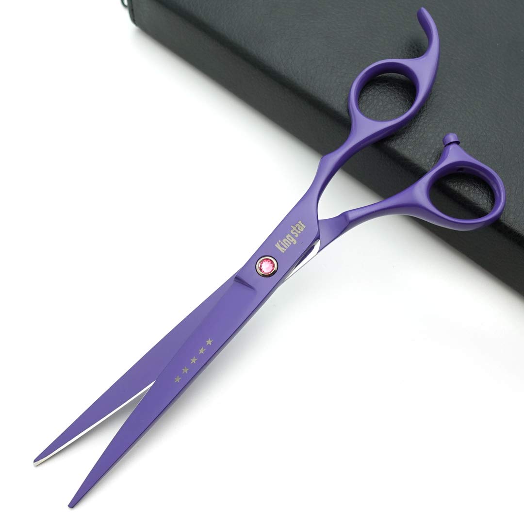 KingSTAR straight scissors 7.0in matt purple for precise straight lines