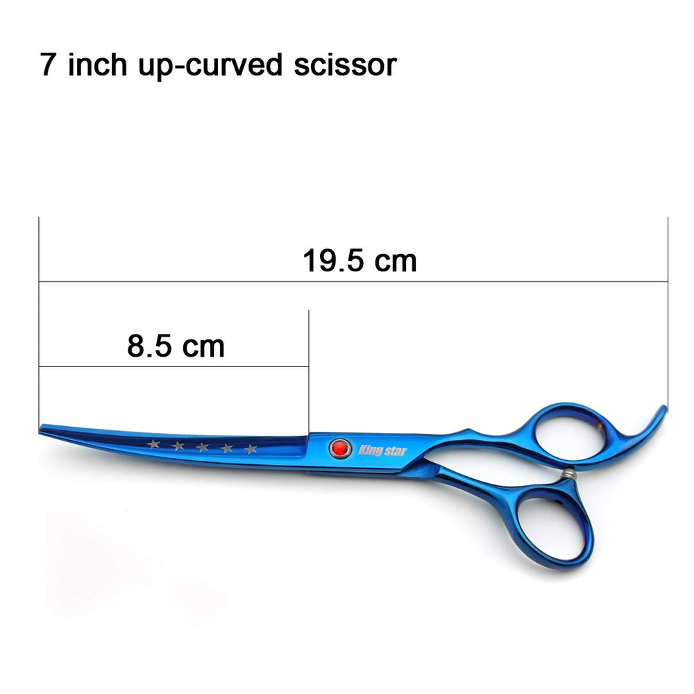 KINGSTAR titanium blue-edge detail—convex blades deliver smooth cuts.