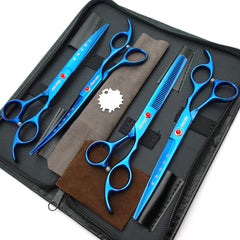 KINGSTAR titanium blue thinning scissors—clear tip for precise thinning without clipping.
