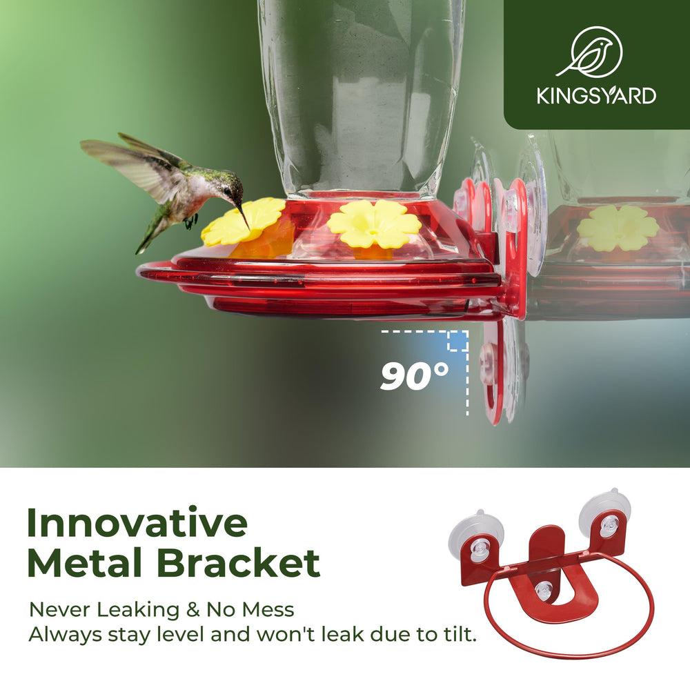 Kingsyard window hummingbird feeder bee-proof ports prevent nectar robbers for calm visits