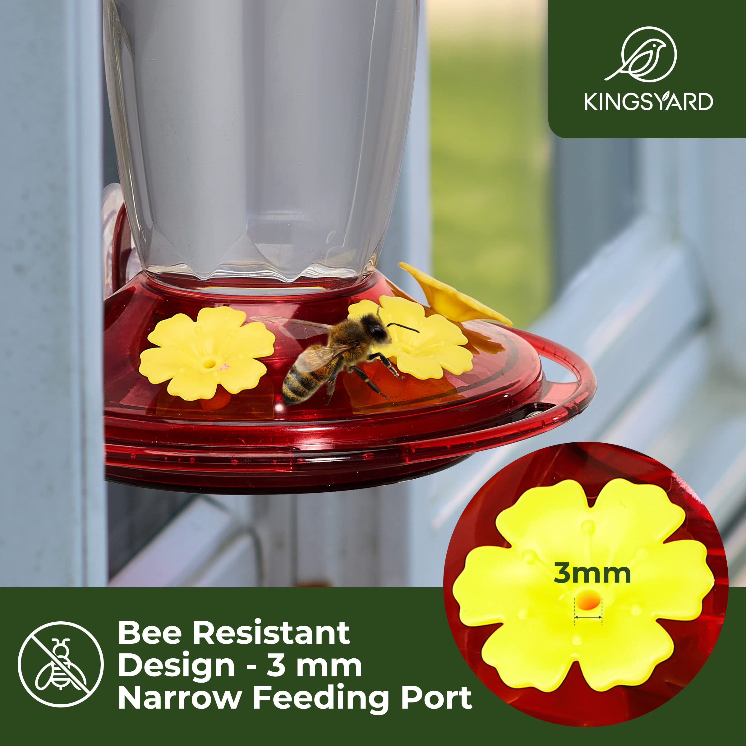 Kingsyard window hummingbird feeder easy-refill view from window sill for quick topping