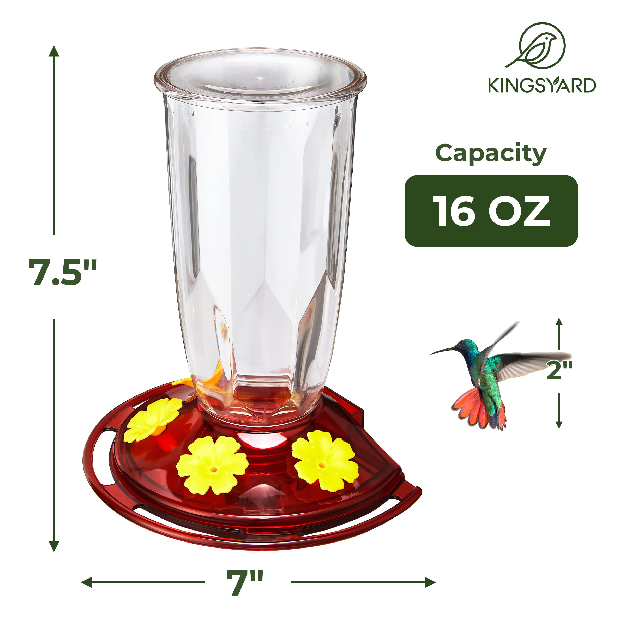 Kingsyard window hummingbird feeder twist-lock base highlights leak-proof design