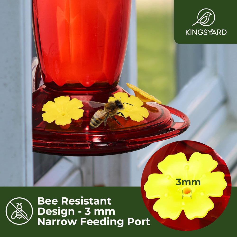 Kingsyard window hummingbird feeder wall-mount bracket provides sturdy placement options.