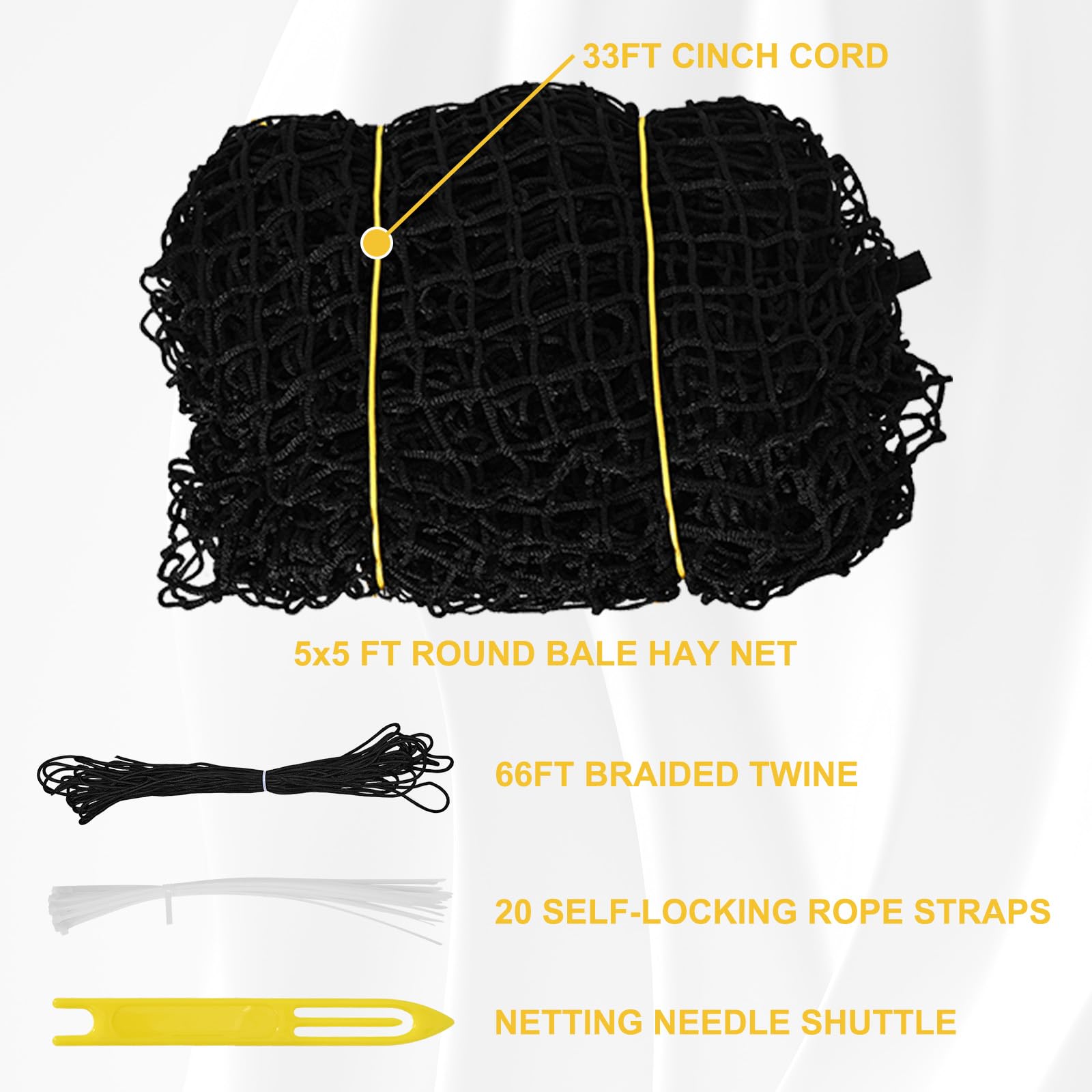 Kingump hay net reduces waste with cleaner feeding area.