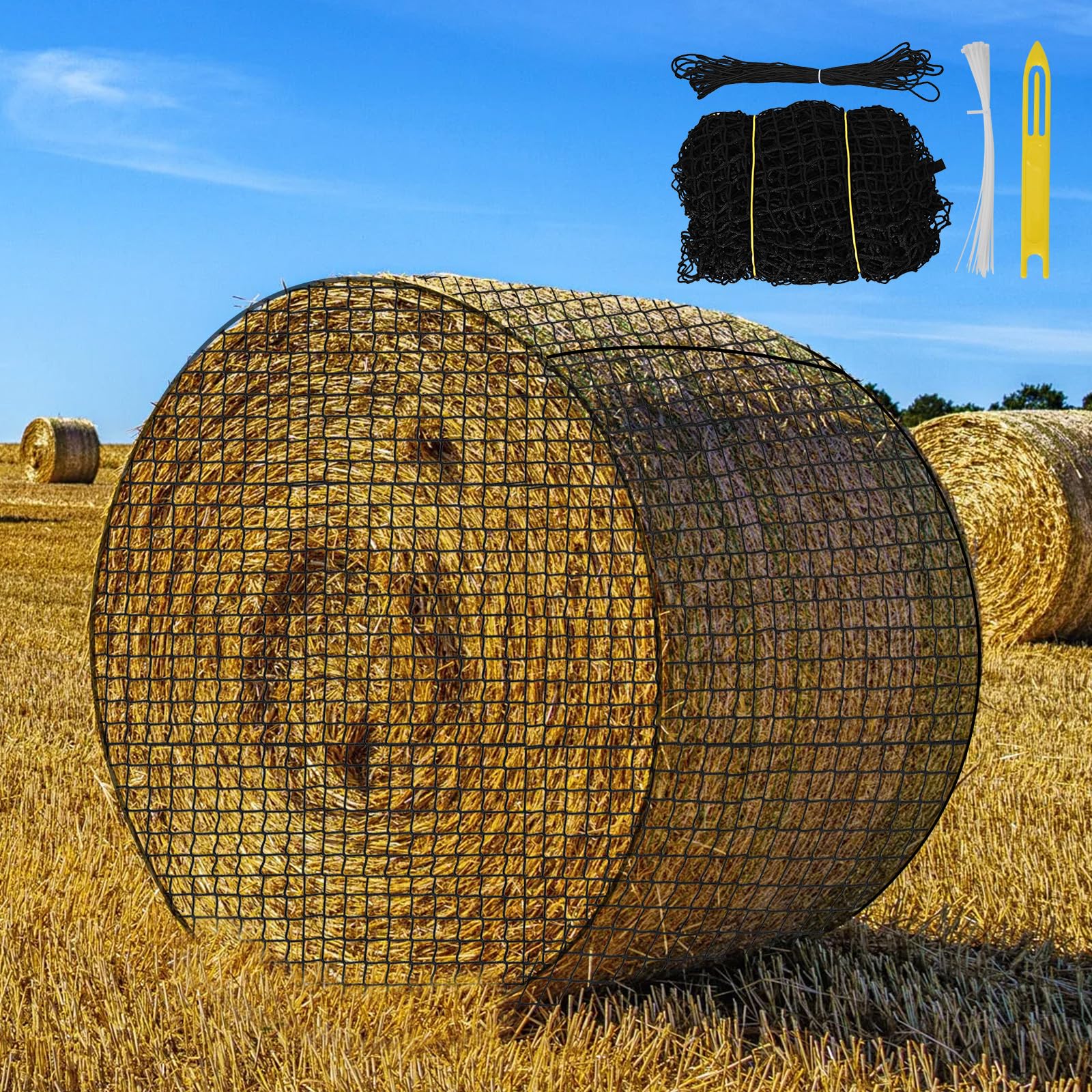 Kingump round bale hay net outer shell shows durable, weather-ready construction.