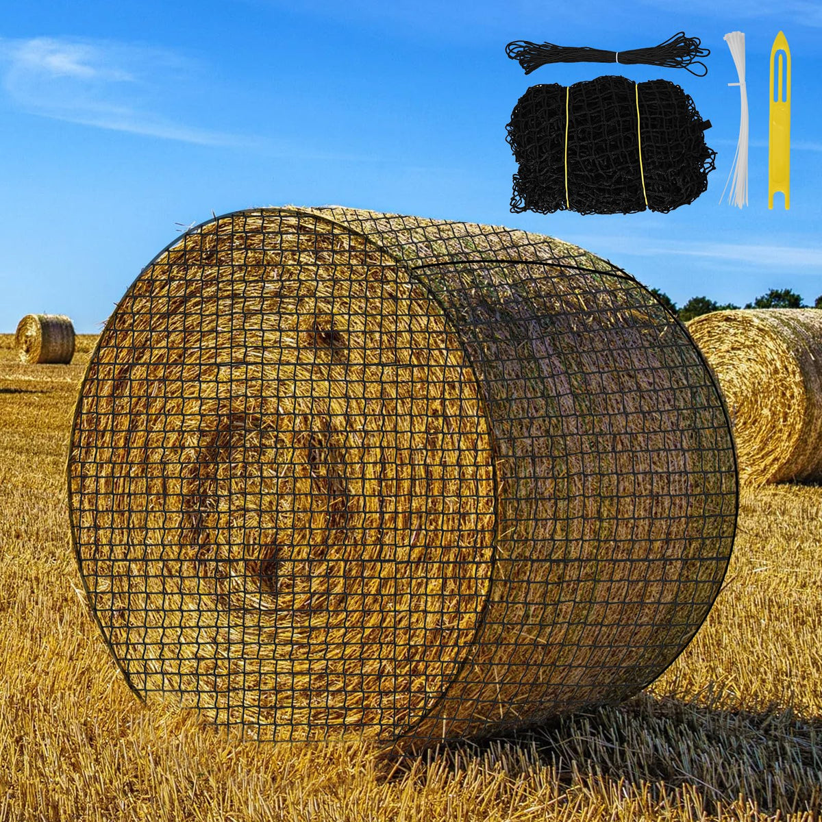 Kingump round bale hay net outer shell shows durable, weather-ready construction.