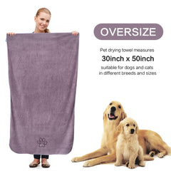 KinHwa dog towel purple microfiber absorbs moisture rapidly.
