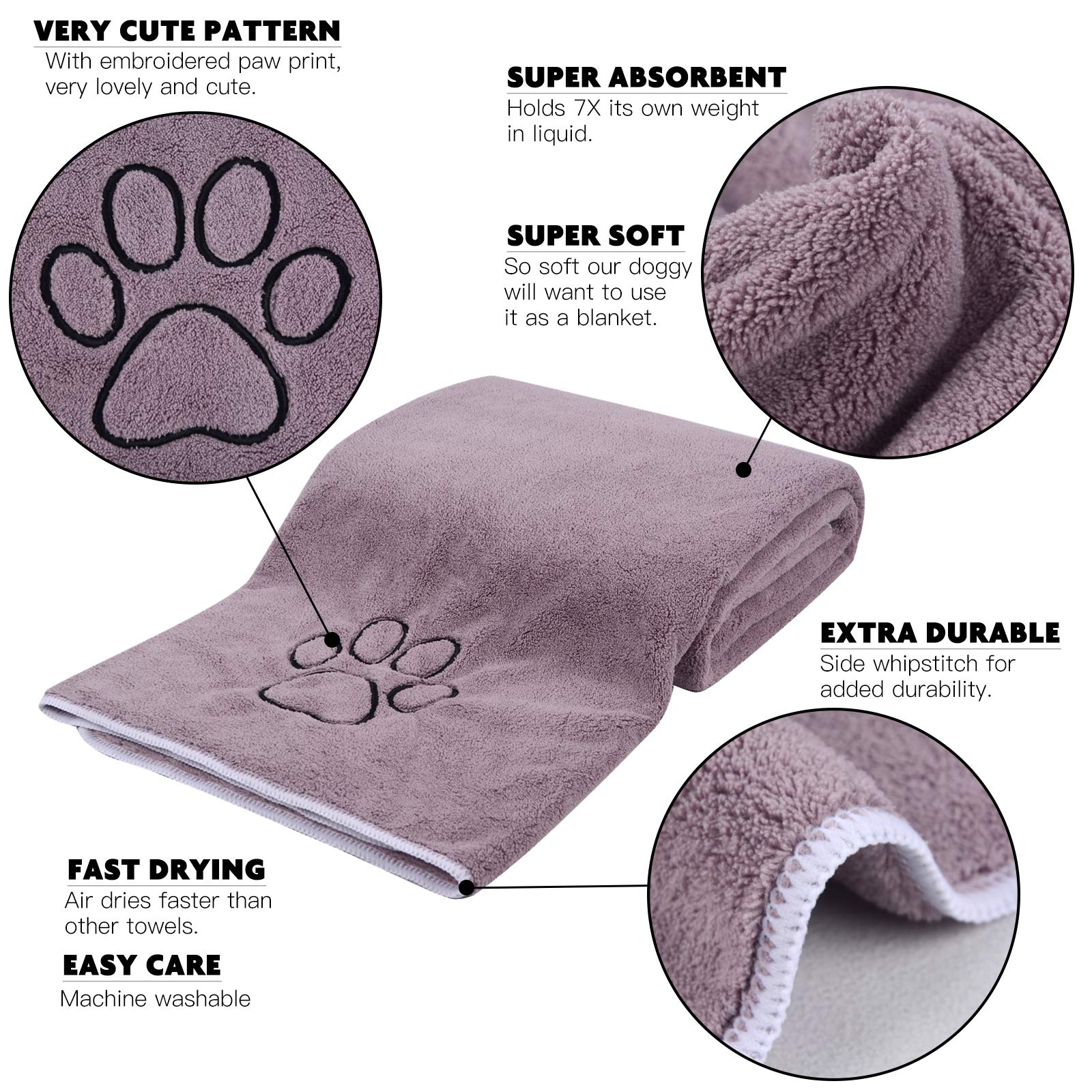 KinHwa dog towel purple protects furniture after baths.