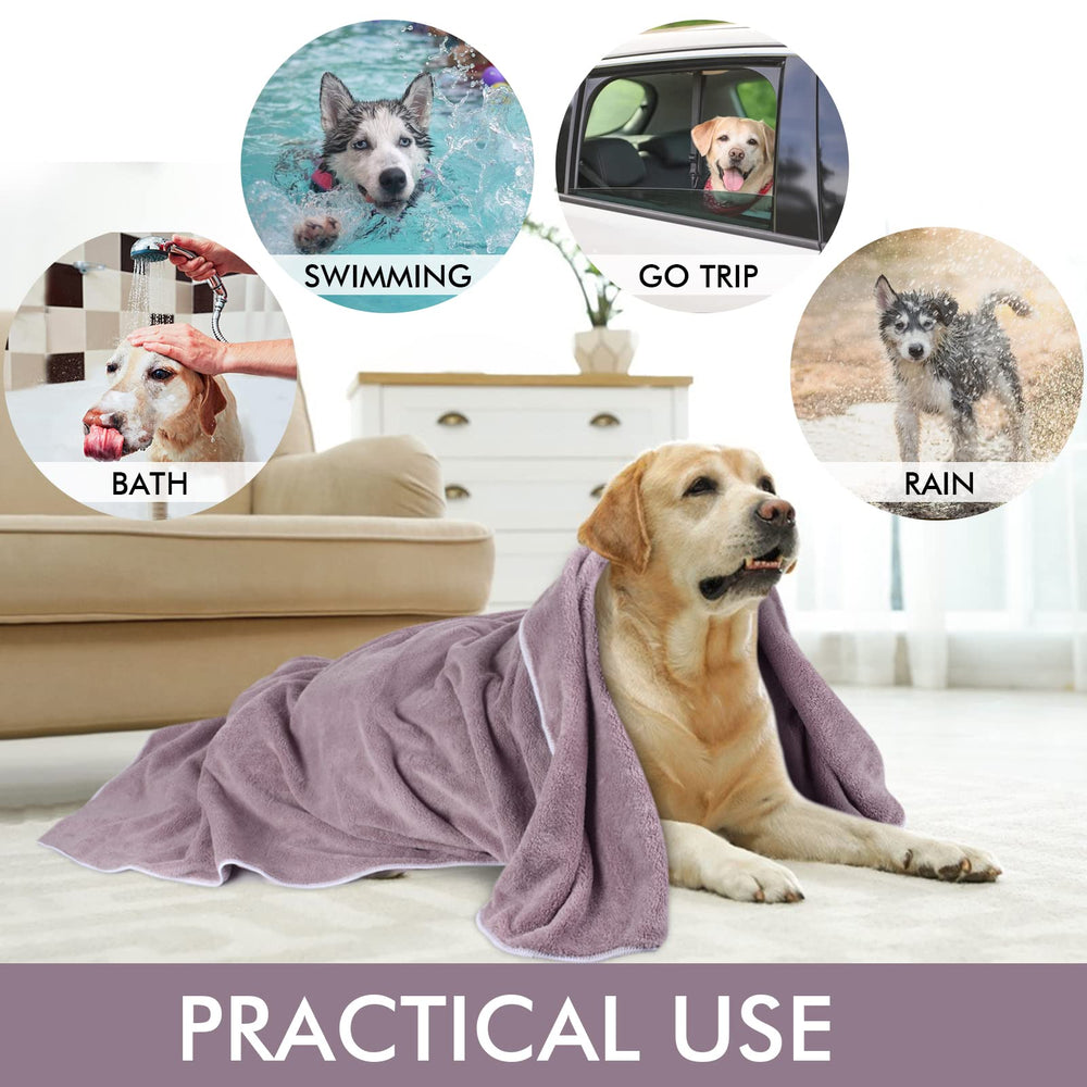 KinHwa dog towel purple size 30x50 displayed for travel.