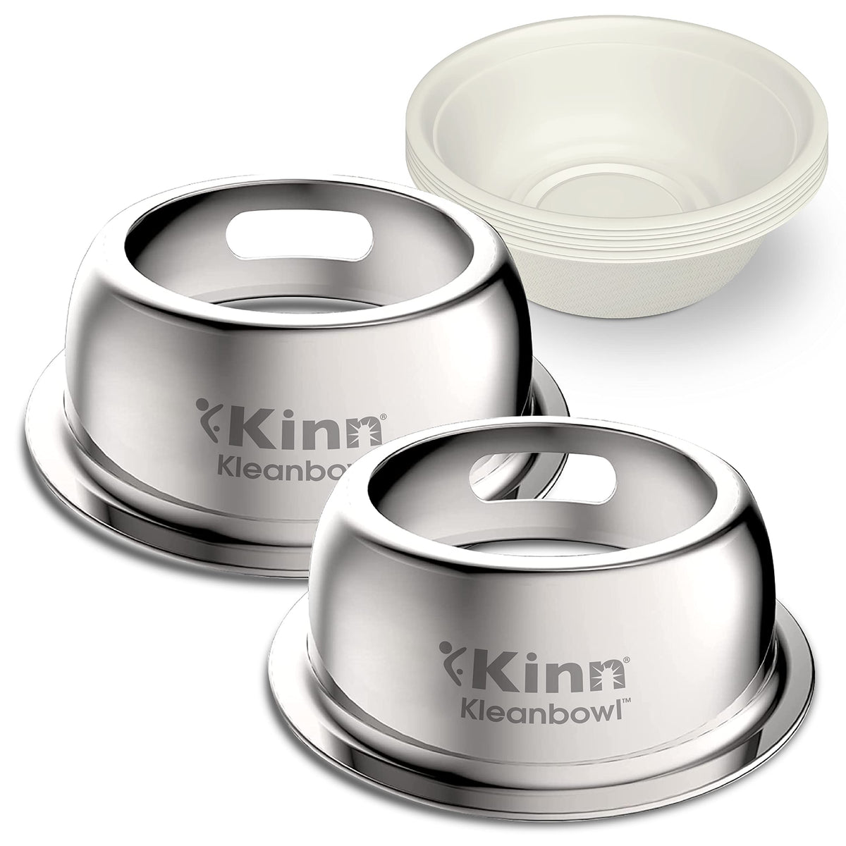 Kinn Kleanbowl stainless frame closeup shows sturdy, spill-resistant construction