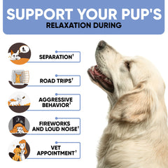 Kinpur Calming Chews ingredients panel highlights natural calming ingredients.
