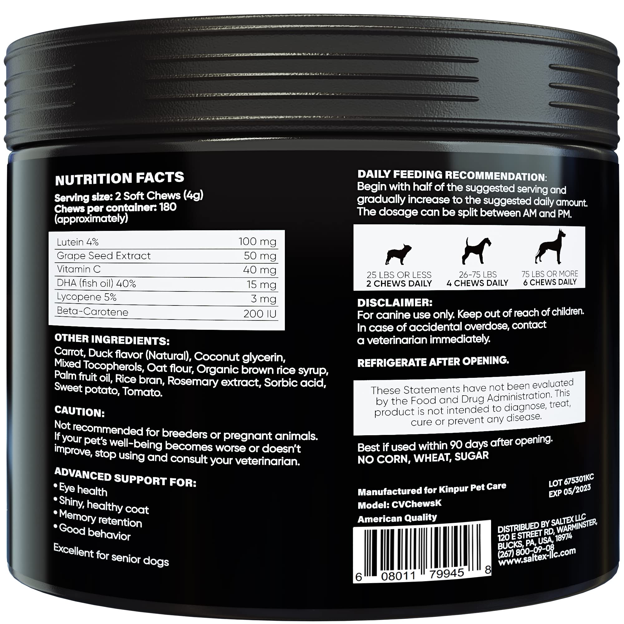 Kinpur Eye Vitamins routine image with pet owner giving chews.
