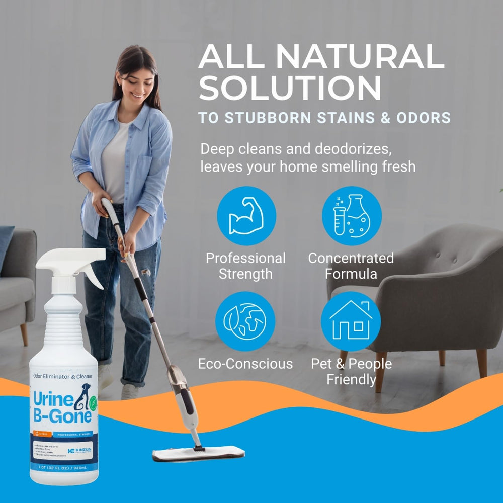 KINZUA ENVIRONMENTAL urine-b-gone dog urine removal: effective on carpets and upholstery.